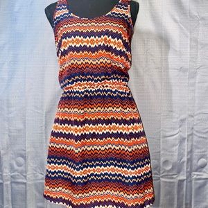 Anthropologie Sunday in Brooklyn Dress Blue Orange Chevron